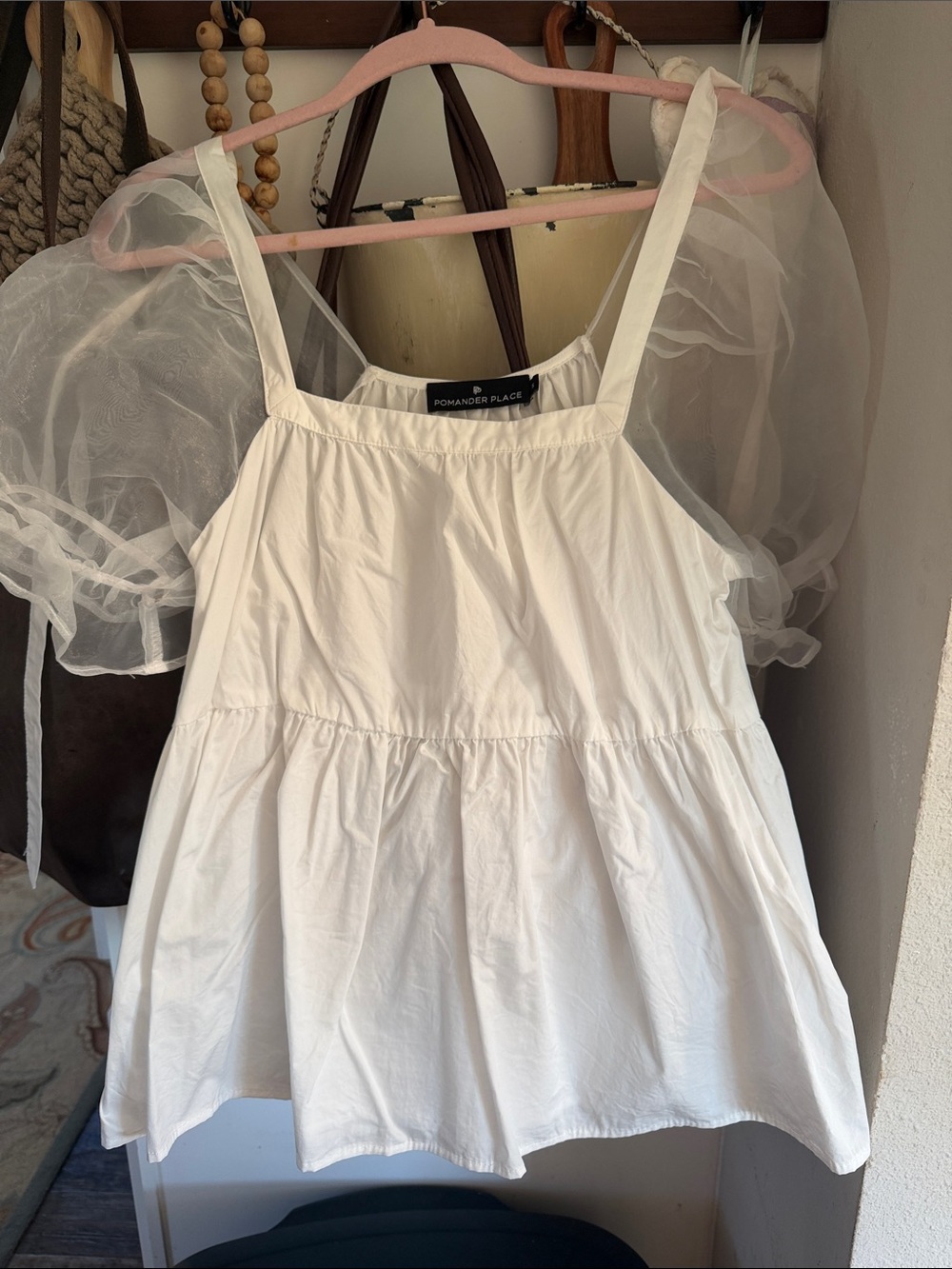 Tuckernuck Pomander Place White Tiered Spaghetti Strap Camisole